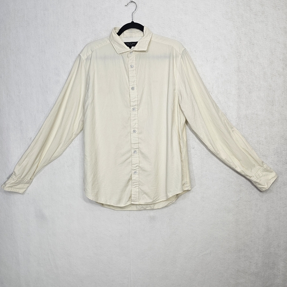 Rag & Bone Cream Fit 2 Tomlin Slim Button Front Shirt XL - Picture 11 of 11